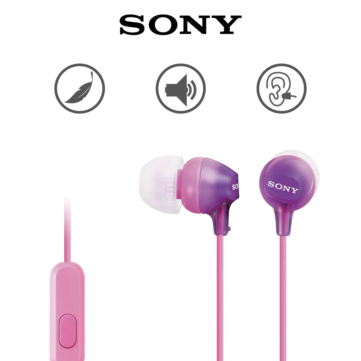 SONY - Audífonos Sony MDR-EX15AP con Micrófono Violeta