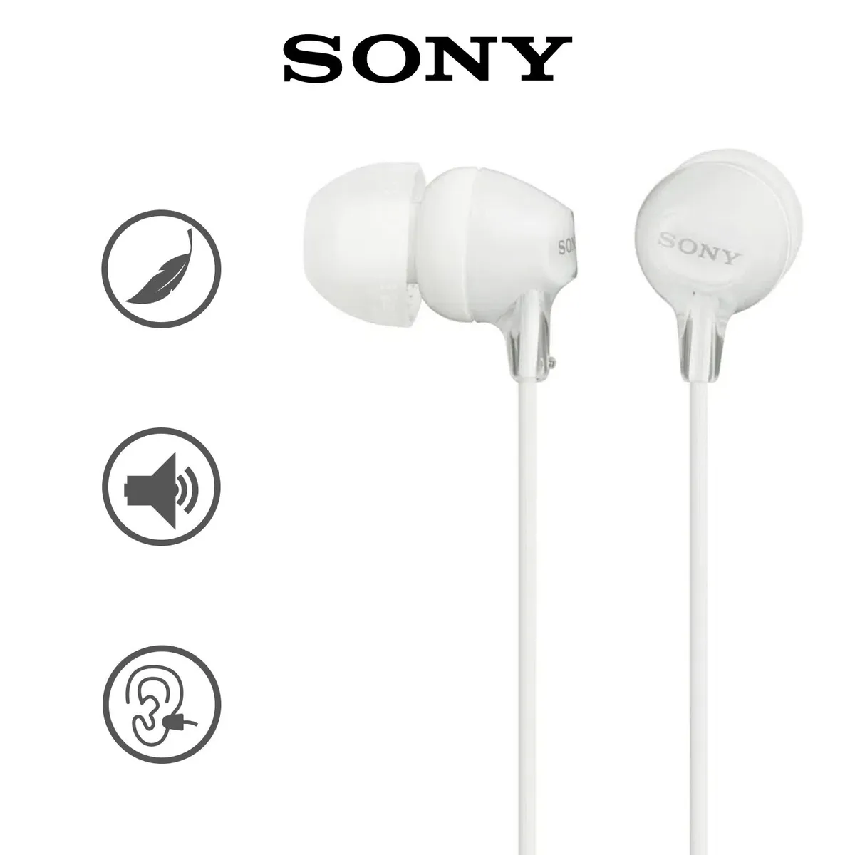 SONY - Audífonos Sony MDR-EX15AP con Micrófono Blanco