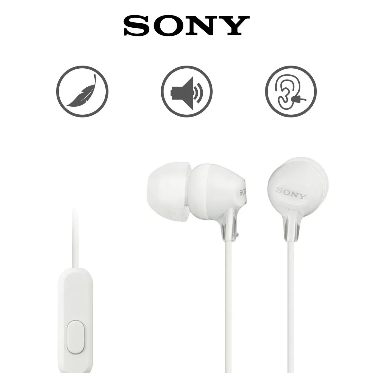 SONY - Audífonos Sony MDR-EX15AP con Micrófono Blanco