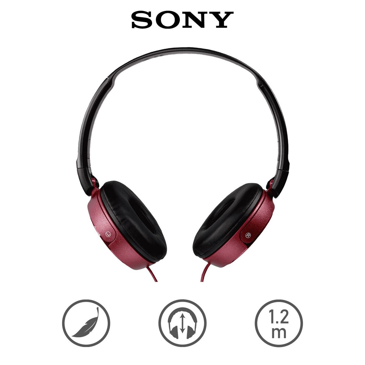 SONY - Audífonos Sony MDR-ZX310AP Over Ear con Micrófono Rojo Sony.
