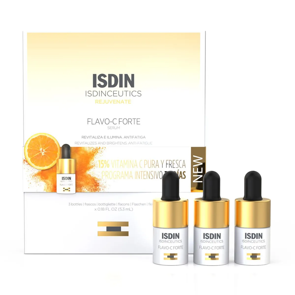 ISDIN - ISDIN Isdinceutics Flavo-C Forte  5,3ML - Sérum facial antimanchas con Vitamina C Pura