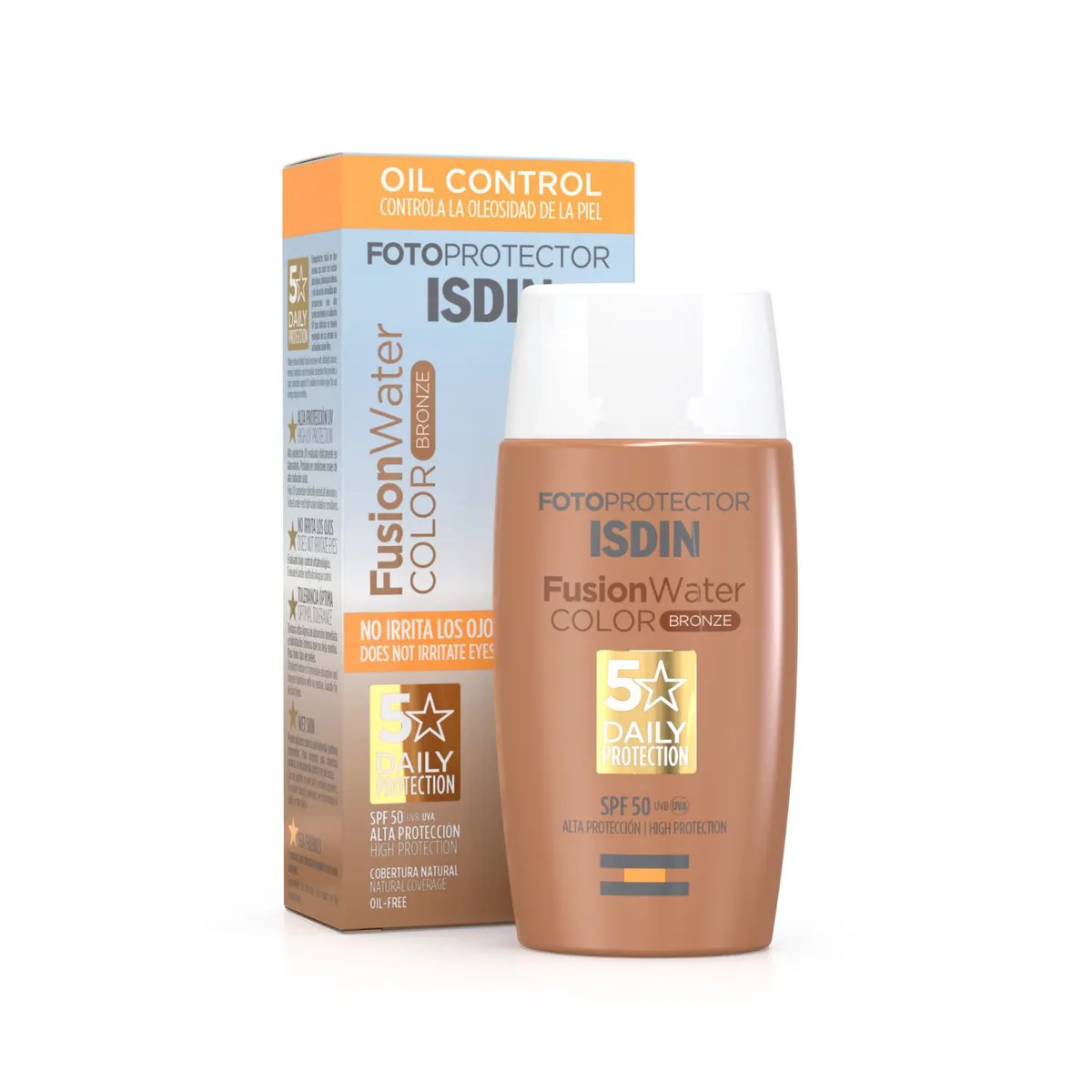 ISDIN - ISDIN Fotoprotector Fusion Water Color BRONZE SPF50 50ML - Bloqueador solar facial con color Oil Control