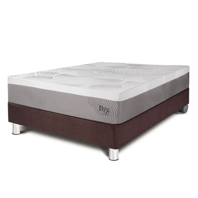 PARAISO - Cama Box Tarima Balanzze 2 Plz + 2 Almohadas Viscoelásticas + Protector