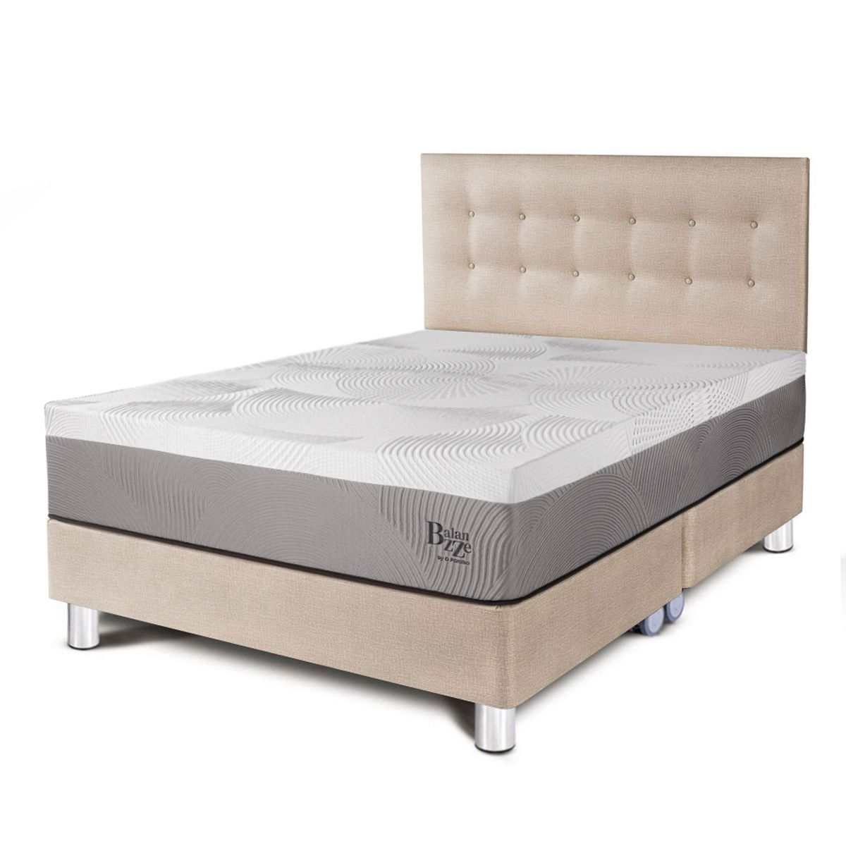 PARAISO - Dormitorio Balanzze Queen + 2 Almohadas Viscoelásticas + Protector