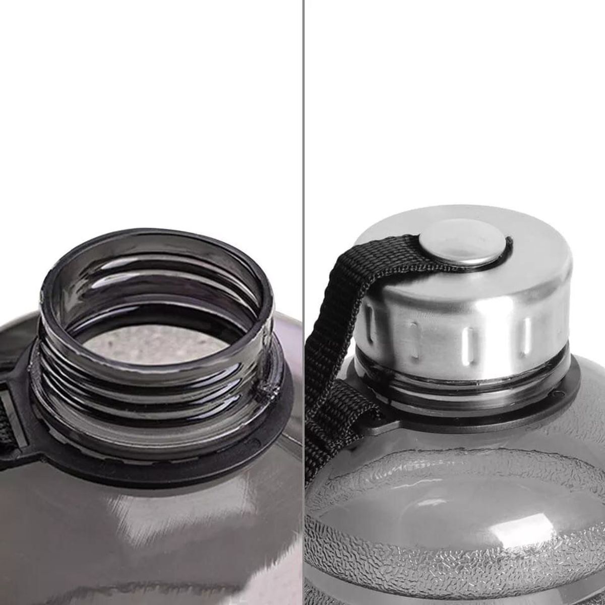 GENERICO - Tomatodo transparente 2.2L Negro Tapa acero