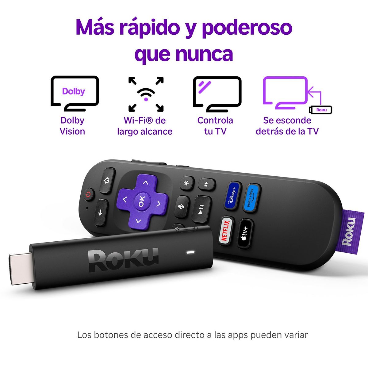  - Convertidor a Smart TV Roku STtreaming Stick 4K 3820MX 1GB