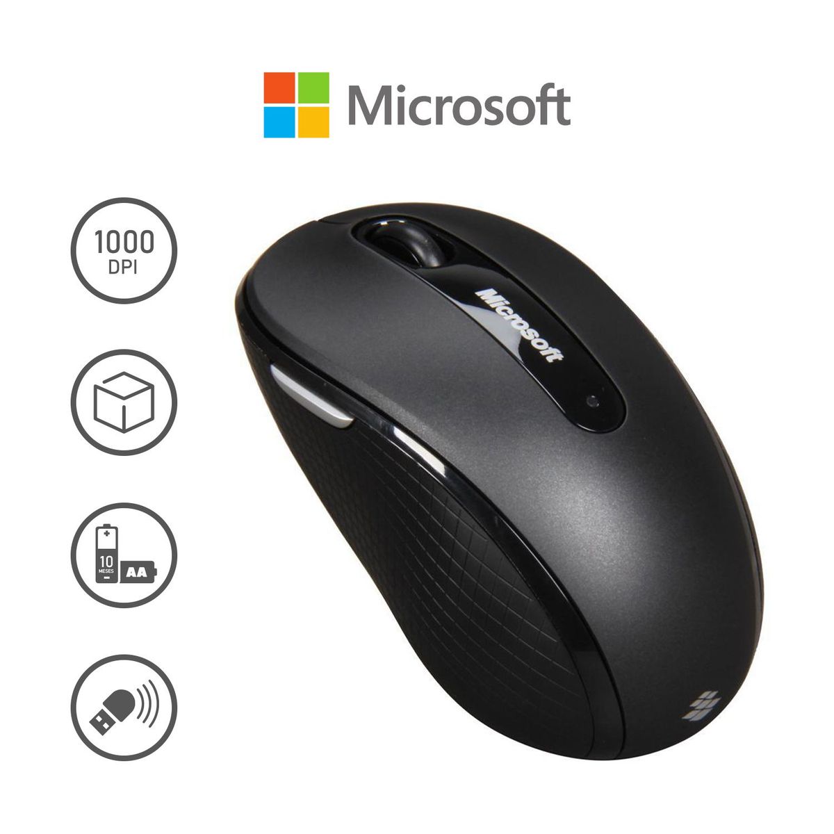 MICROSOFT - Mouse Microsoft Mobile 4000 Inalámbrico Negro