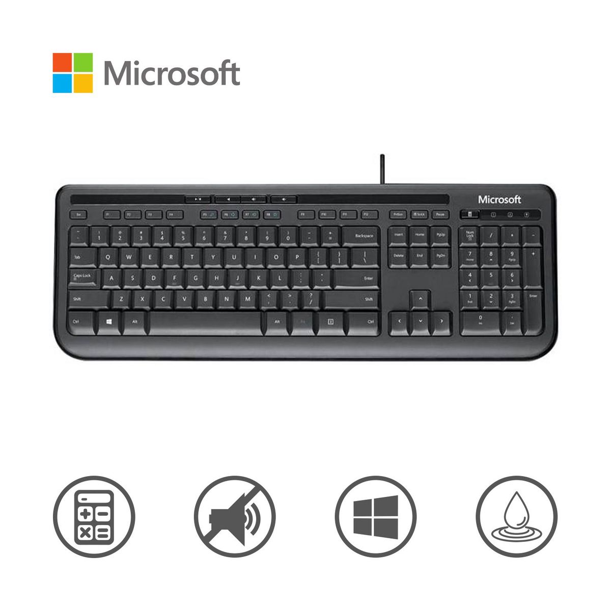 MICROSOFT - Teclado Microsoft Wired 600 Keyboard Alámbrico Negro