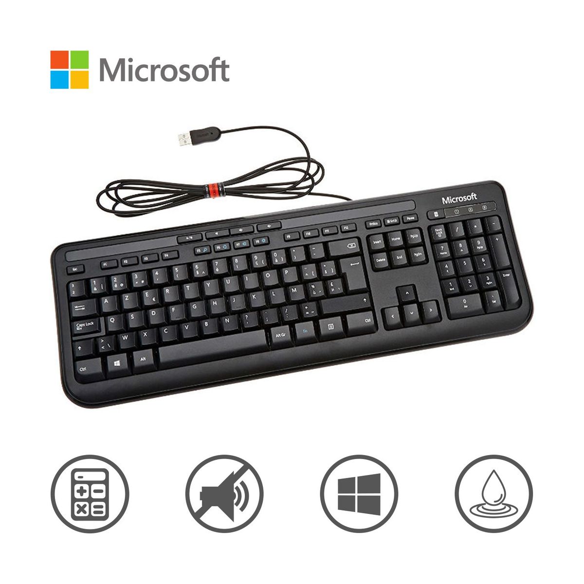 MICROSOFT - Teclado Microsoft Wired 600 Keyboard Alámbrico Negro