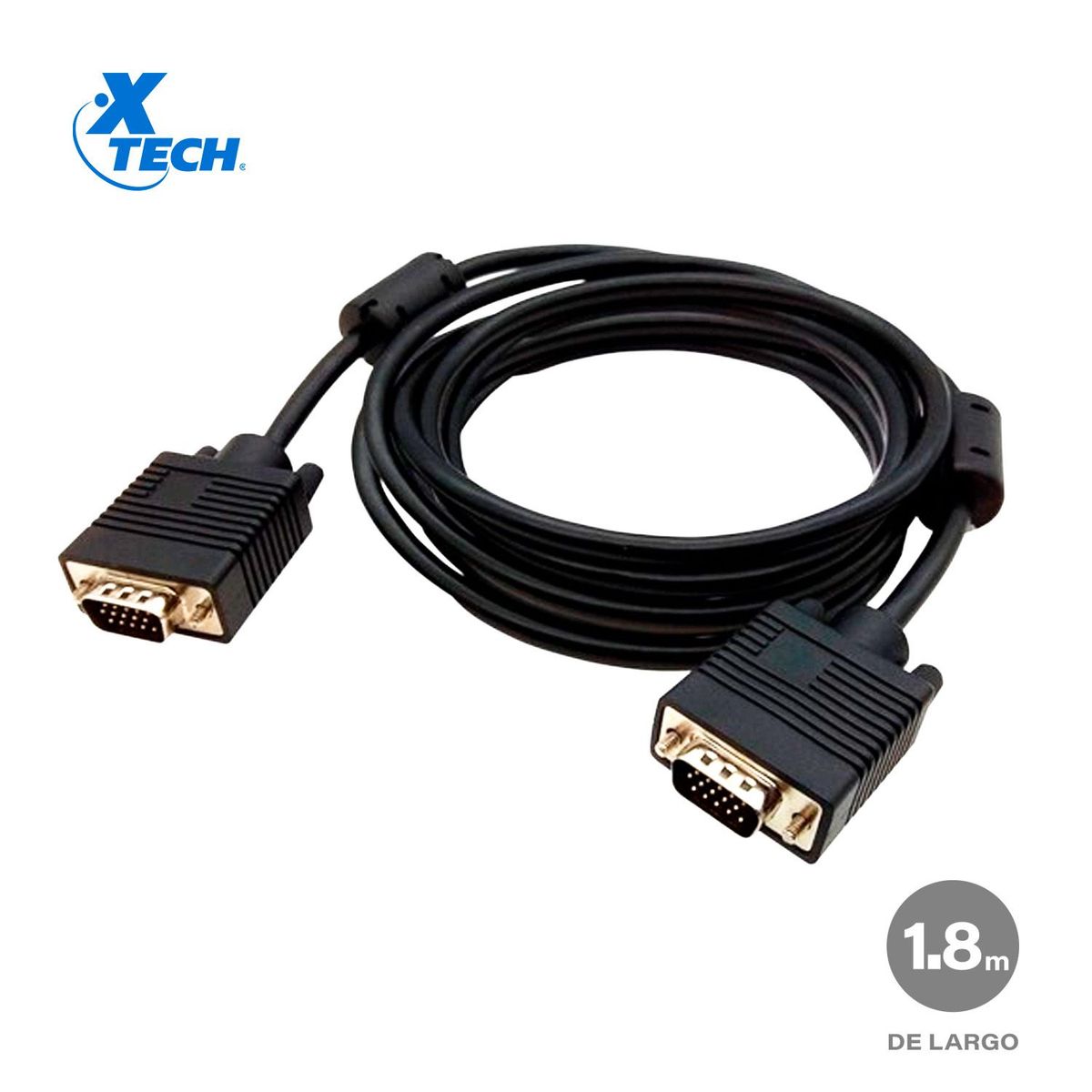 XTECH - Cable VGA Macho a VGA Macho XTECH XTC-308 Resolución 720p 18m