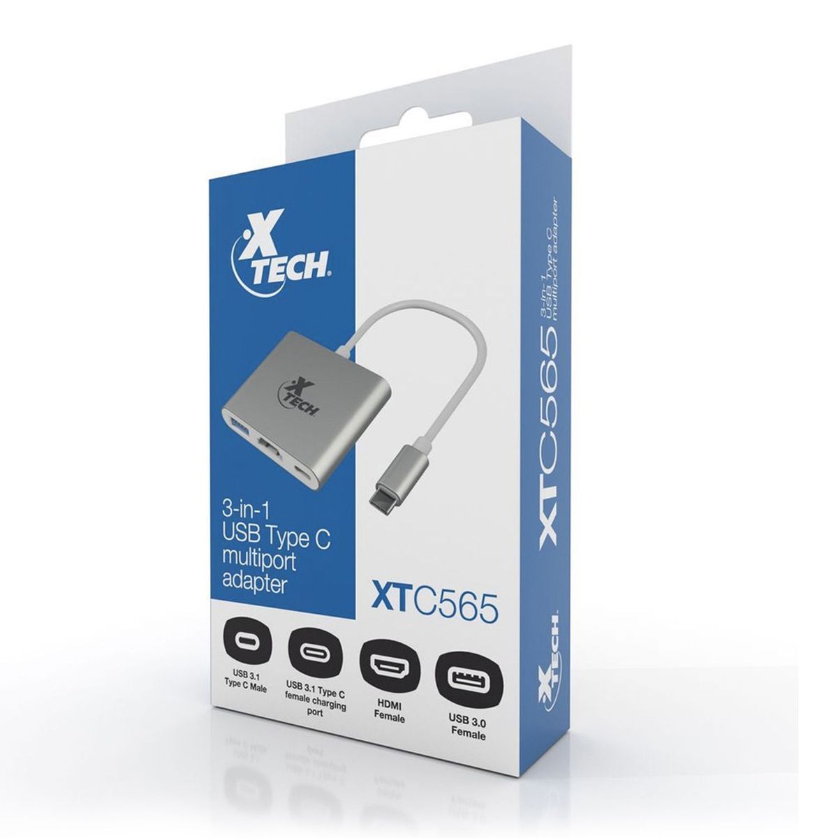 XTECH - Adaptador Multipuerto Xtech XTC-565 USB Tipo C