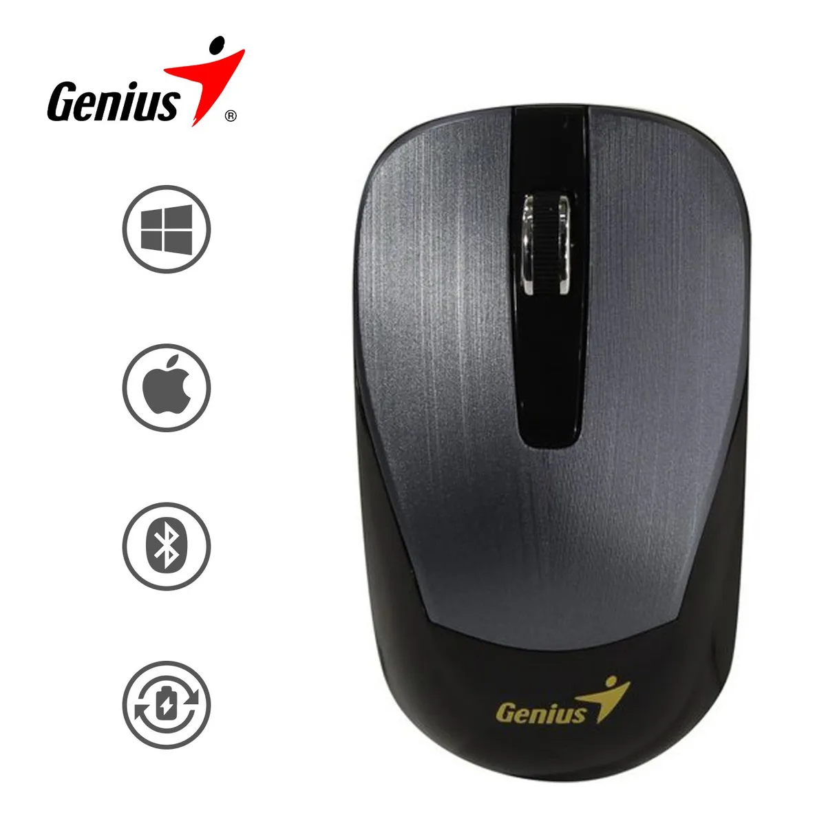 GENIUS - Mouse Genius Inalámbrico ECO-8015 C Batería Recargable Coffee Channel
