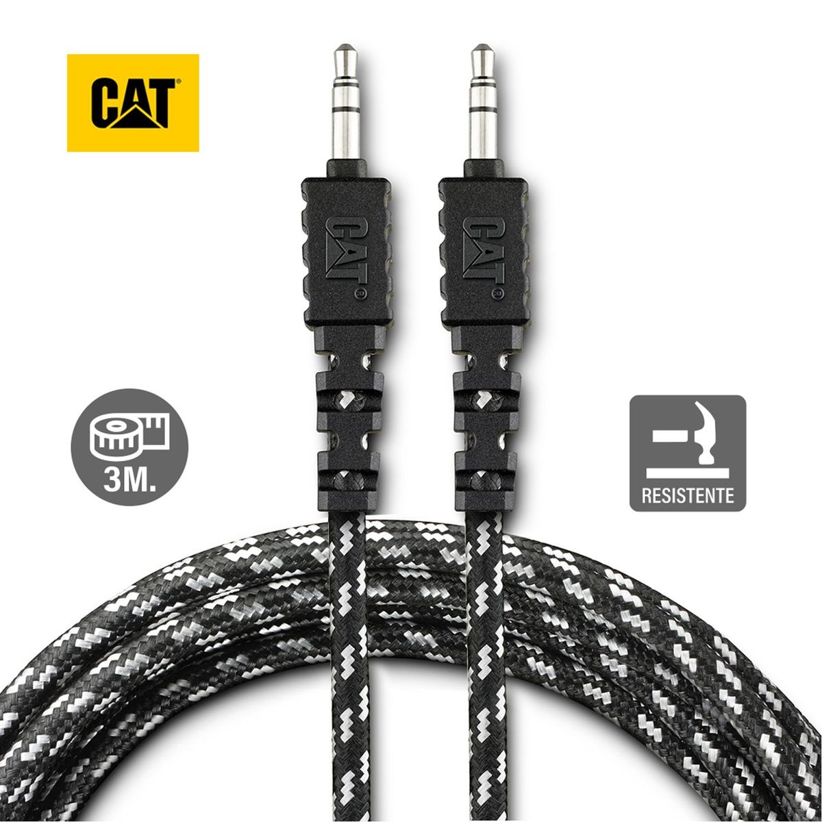 CAT - Cable Auxiliar CAT Resistente De Audio 3.5mm 3 Metros