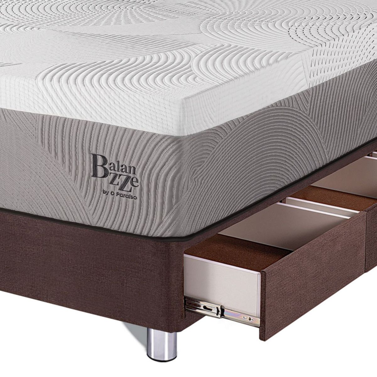 PARAISO - Cama Con Cajones Balanzze 1.5 Plz + 1 Almohada Viscoelástica