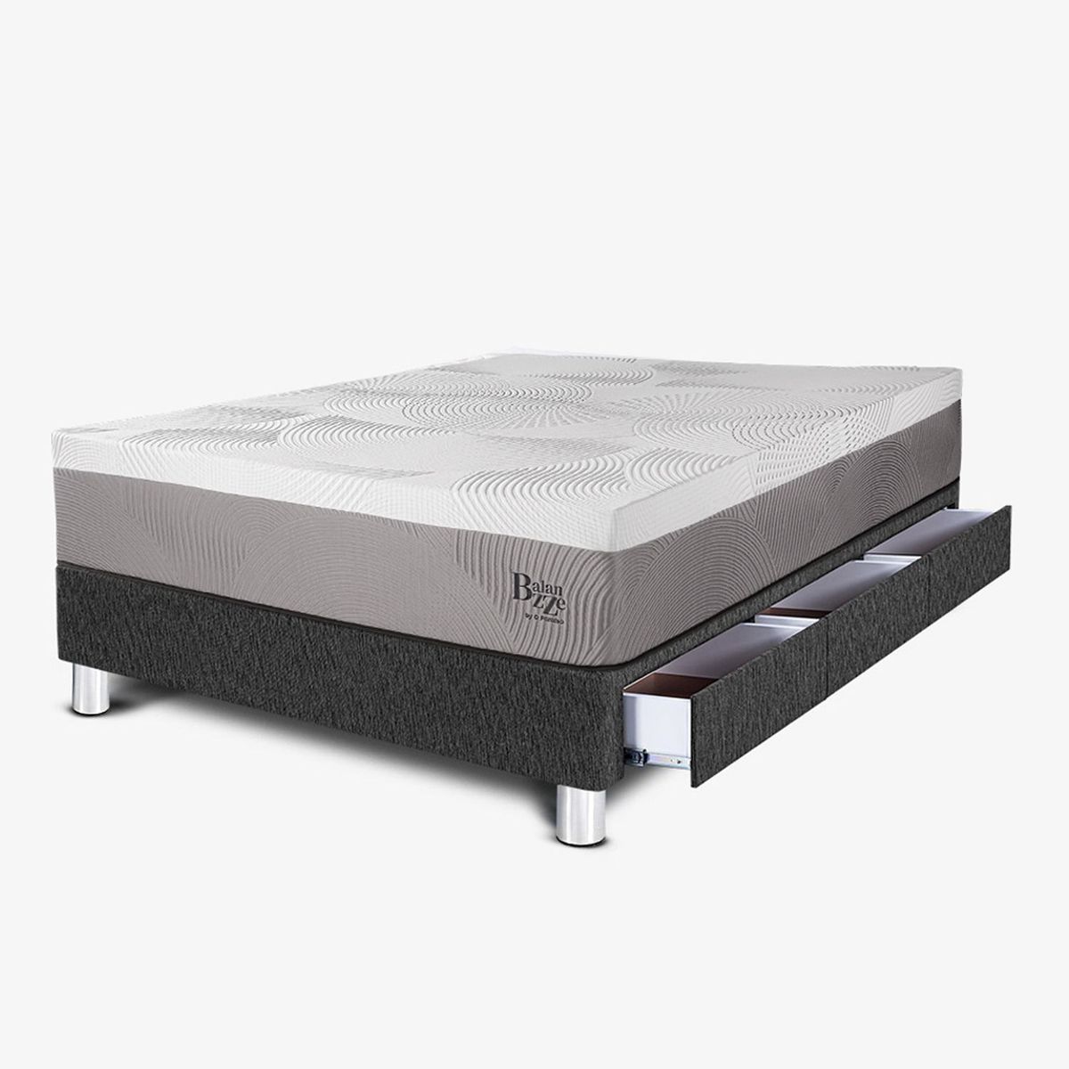 PARAISO - Cama Con Cajones Balanzze 1.5 Plz + 1 Almohada Viscoelástica