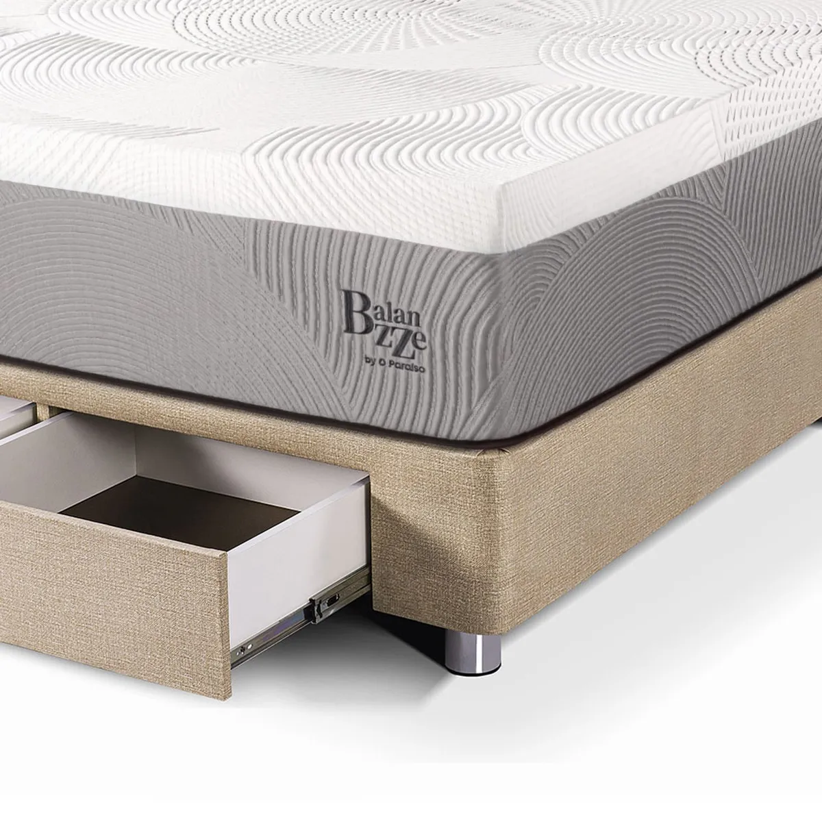 PARAISO - Dormitorio con Cajones Balanzze King + 2 Almohadas Viscoelásticas + Protector