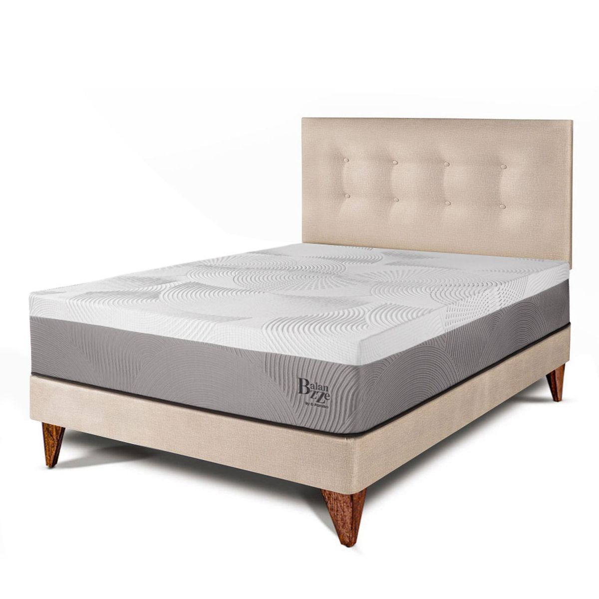 PARAISO - Dormitorio Europeo Balanzze 1.5 Plz Champagne + 1 Almohada Viscoelástica