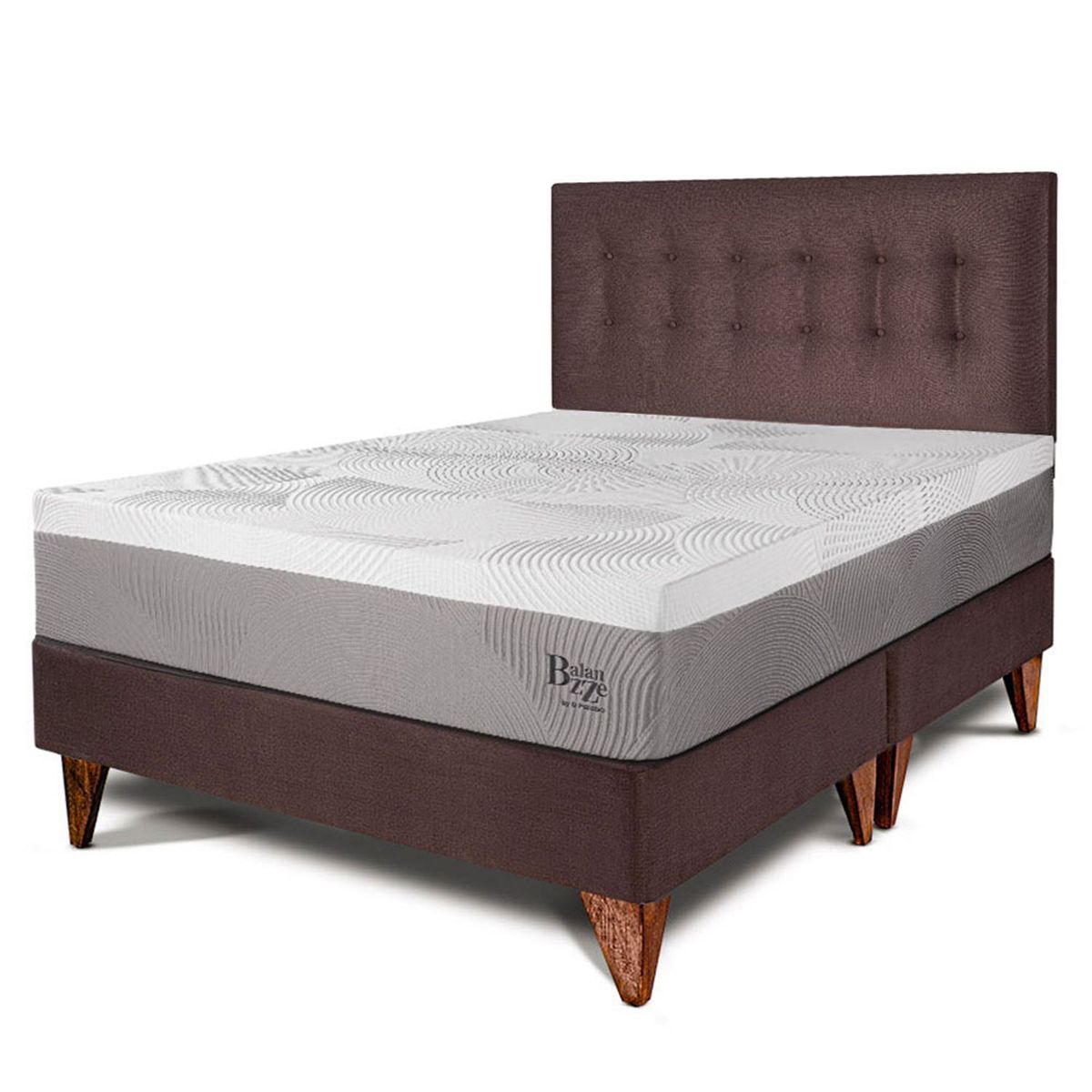 PARAISO - Dormitorio Europeo Balanzze Queen + 2 Almohadas Viscoelásticas + Protector