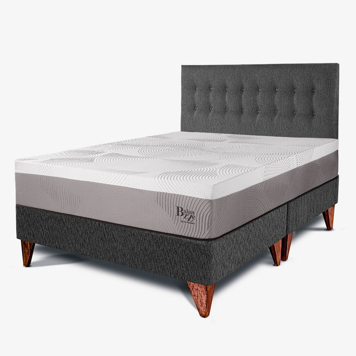 PARAISO - Dormitorio Europeo Balanzze King + 2 Almohadas Viscoelásticas + Protector