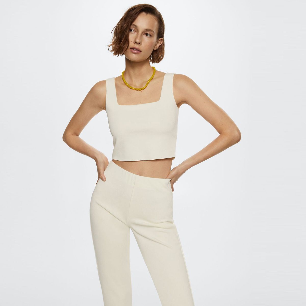 MANGO - Top Crop Punto Mujer Mango