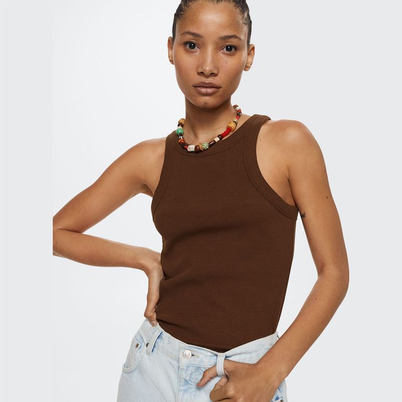 MANGO - Top Manga Cero Mujer Mango