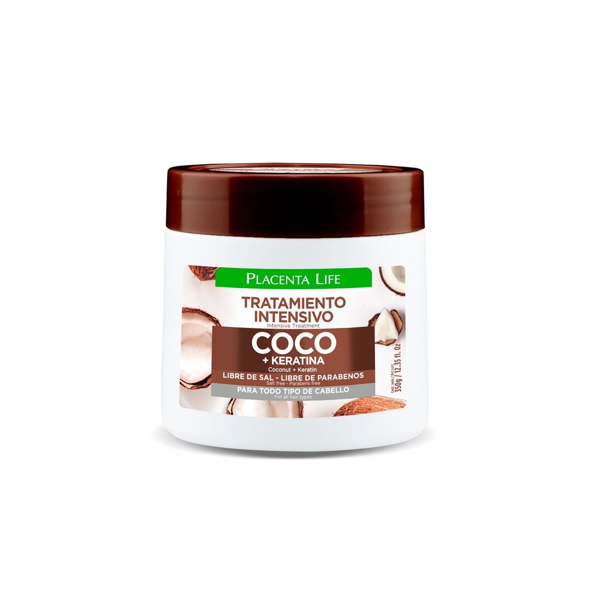 PLACENTA LIFE - Tratamiento Intensivo Coco y Keratina 350gr Placenta Life