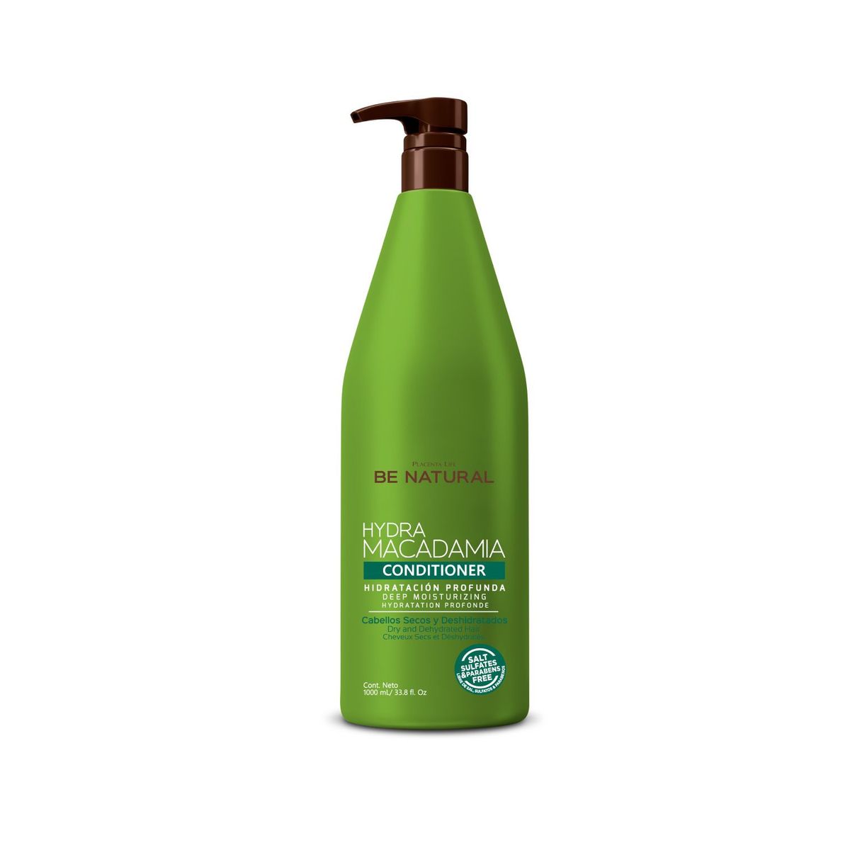 BE NATURAL - Acondicionador Para Cabello Seco Hydra Macadamia 1 Litro Be Natural