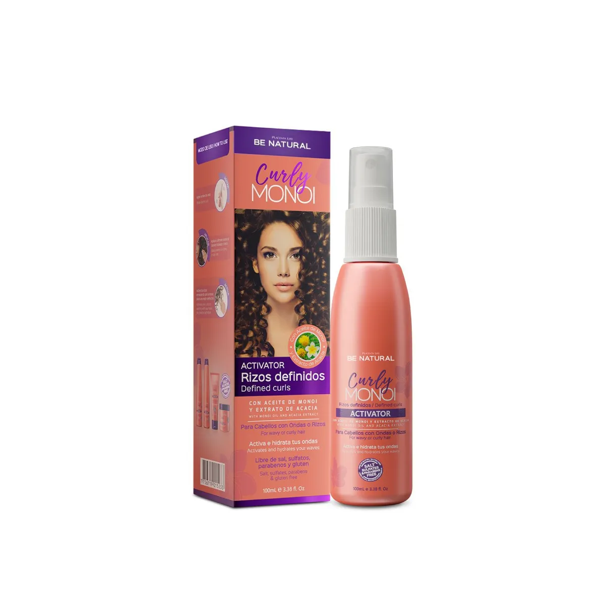 BE NATURAL - Activador de Rizos Curly Monoi 100ml Be Natural