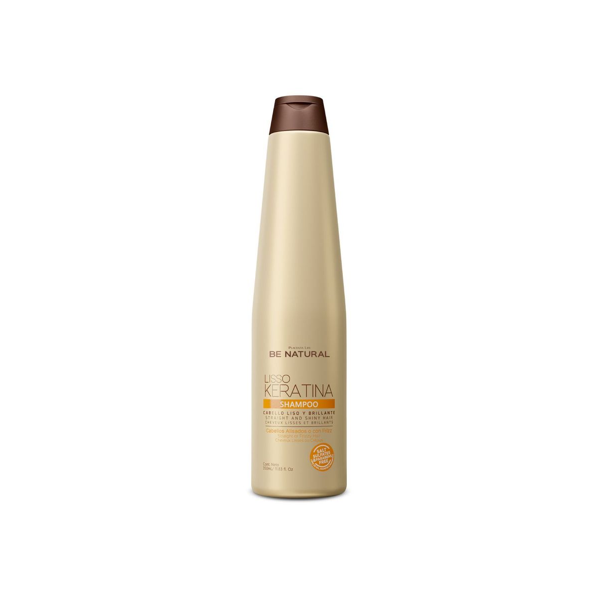 BE NATURAL - Shampoo Para Cabello Lisso Keratina 350ml Be Natural