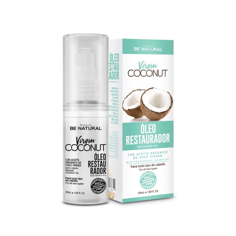 BE NATURAL - Oleo Restaurador Virgin Coconut 50ml Be Natural 