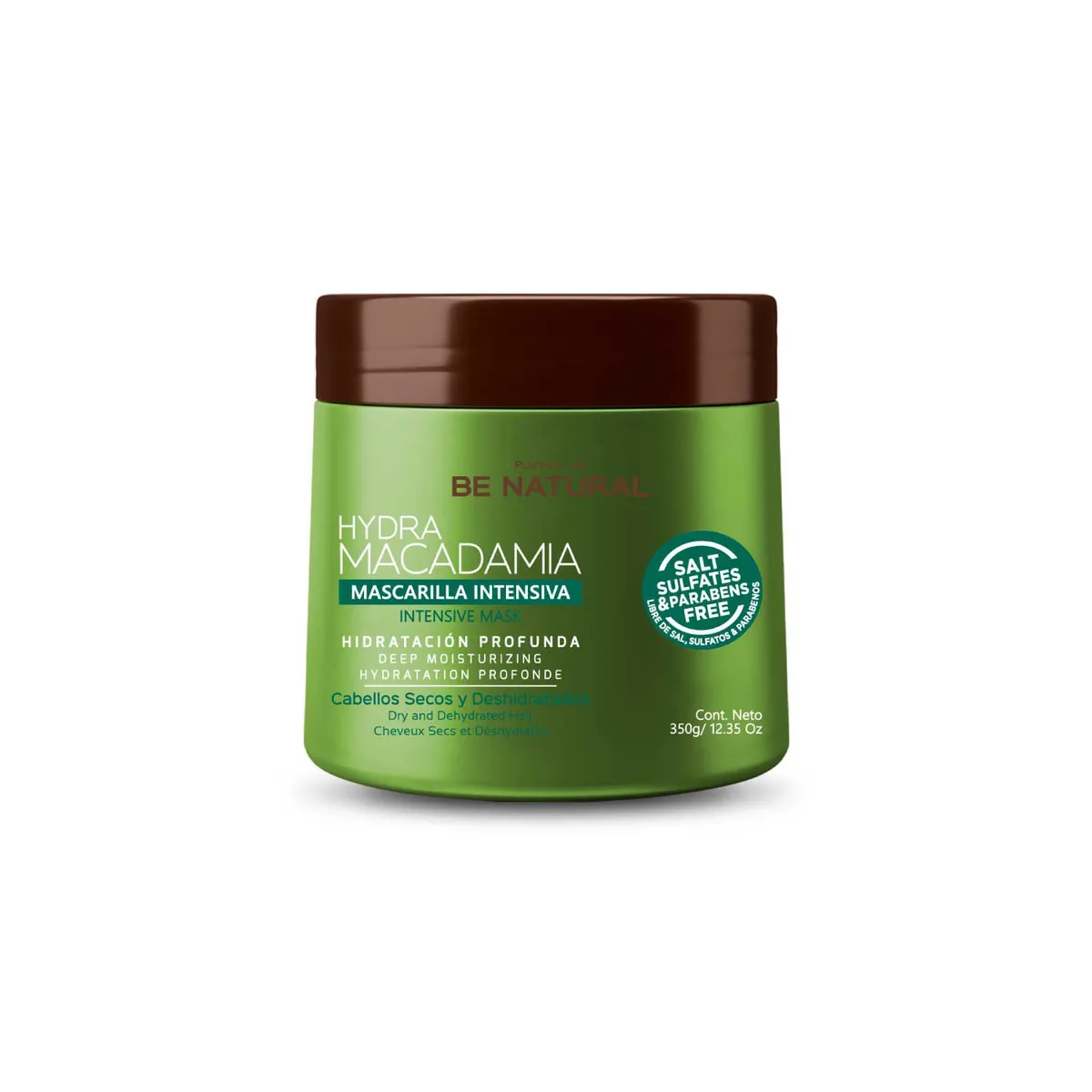 BE NATURAL - Mascarilla para Cabello Seco Hydra Macadamia 350gr Be Natural