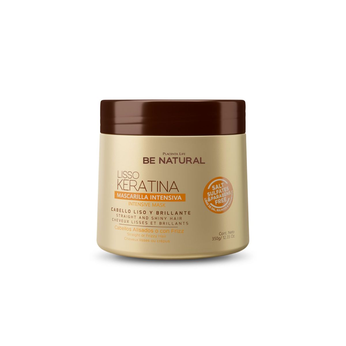 BE NATURAL - Mascarilla para Cabello Lisso Keratina 350gr Be Natural