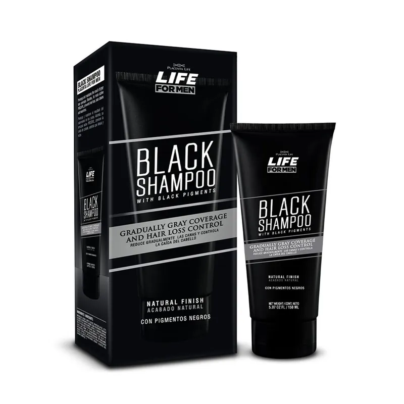 LIFE FOR MEN - Black Shampoo Cubrimiento de Canas 150ml Life For Men