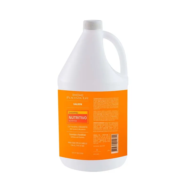 PLACENTA LIFE - Shampoo Nutritivo Con Keratina y Macadamia Galonera 3.7 Litros Placenta Life