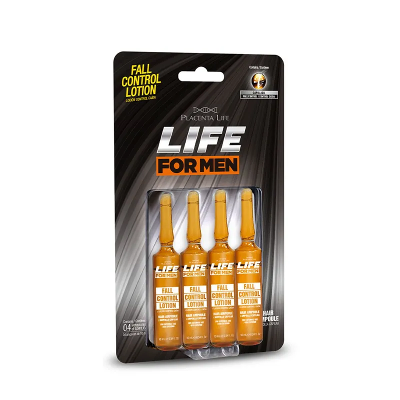 LIFE FOR MEN - Loción Capilar para Control Caída Blister 4 Unid Life For Men 