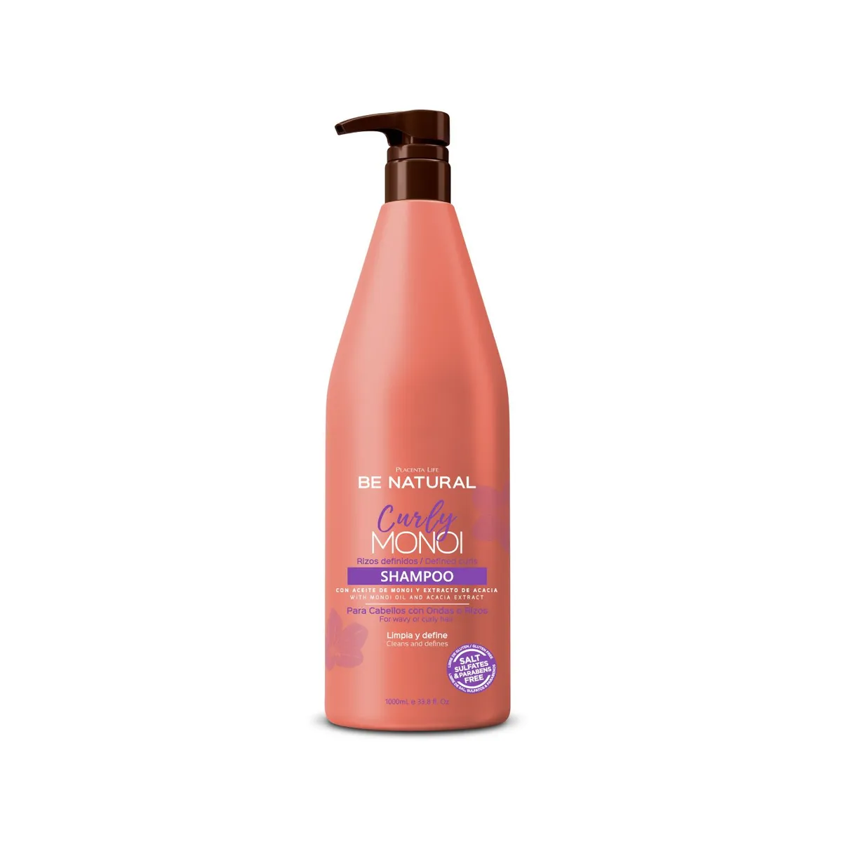 BE NATURAL - Shampoo Para Cabello Rizado Curly Monoi 1 Litro Be Natural