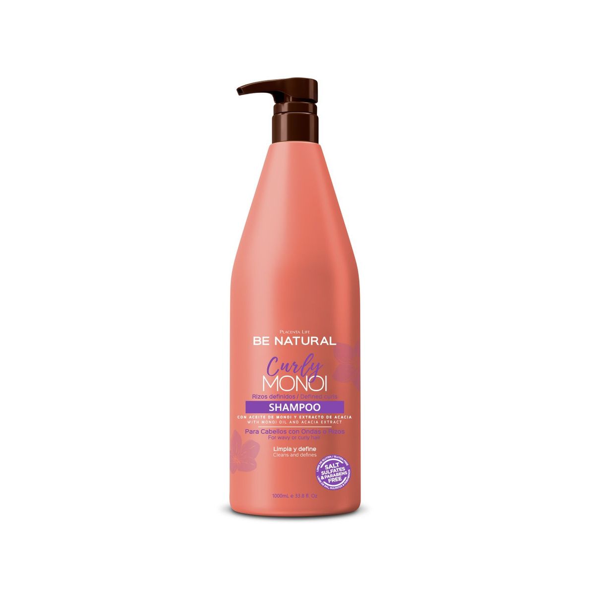 BE NATURAL - Shampoo Para Cabello Rizado Curly Monoi 1 Litro Be Natural
