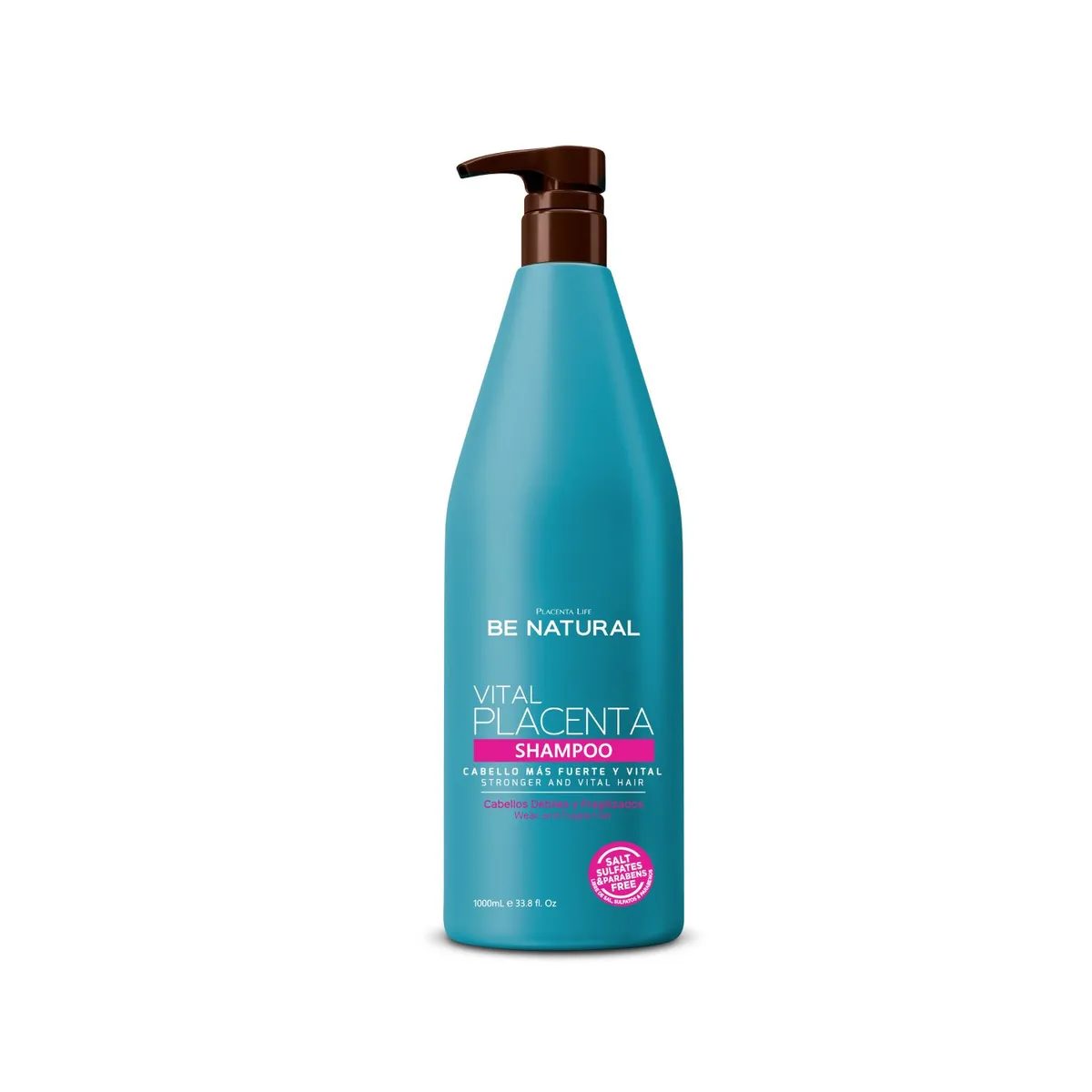 BE NATURAL - Shampoo Para Cabello Quebradizo Vital Placenta 1 Litro Be Natural