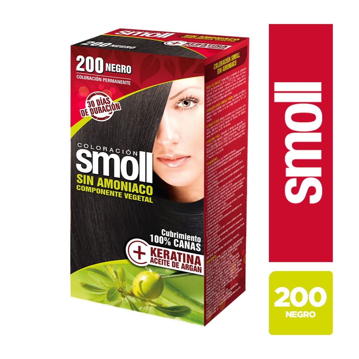  - Tinte para Cabello Sin Amoniaco 200 Negro Kit Smoll