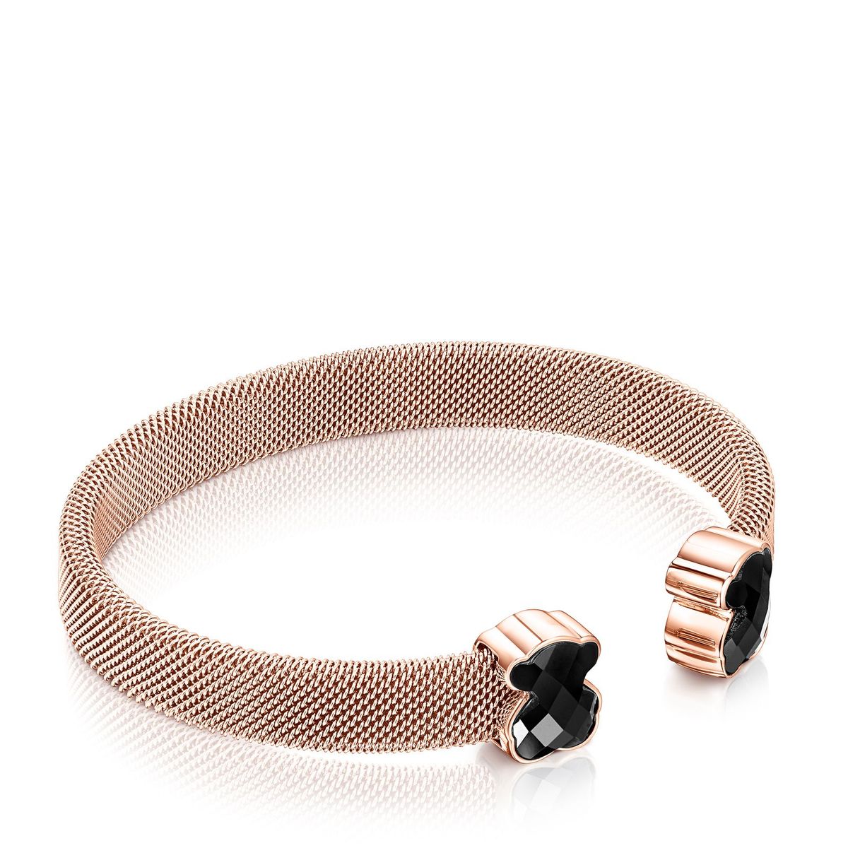 TOUS - Pulsera De Acero Ip Rosado Ónix Mesh
