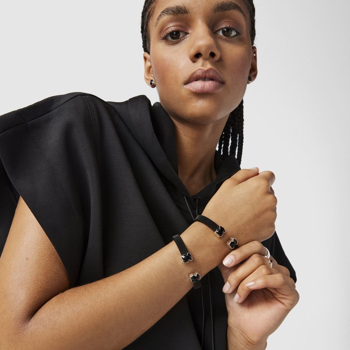 TOUS - Pulsera De Acero Ip Negro  Ónix Meh