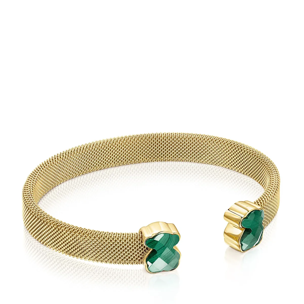 TOUS - Pulsera De Acero Ip Dorado  Malaquita
