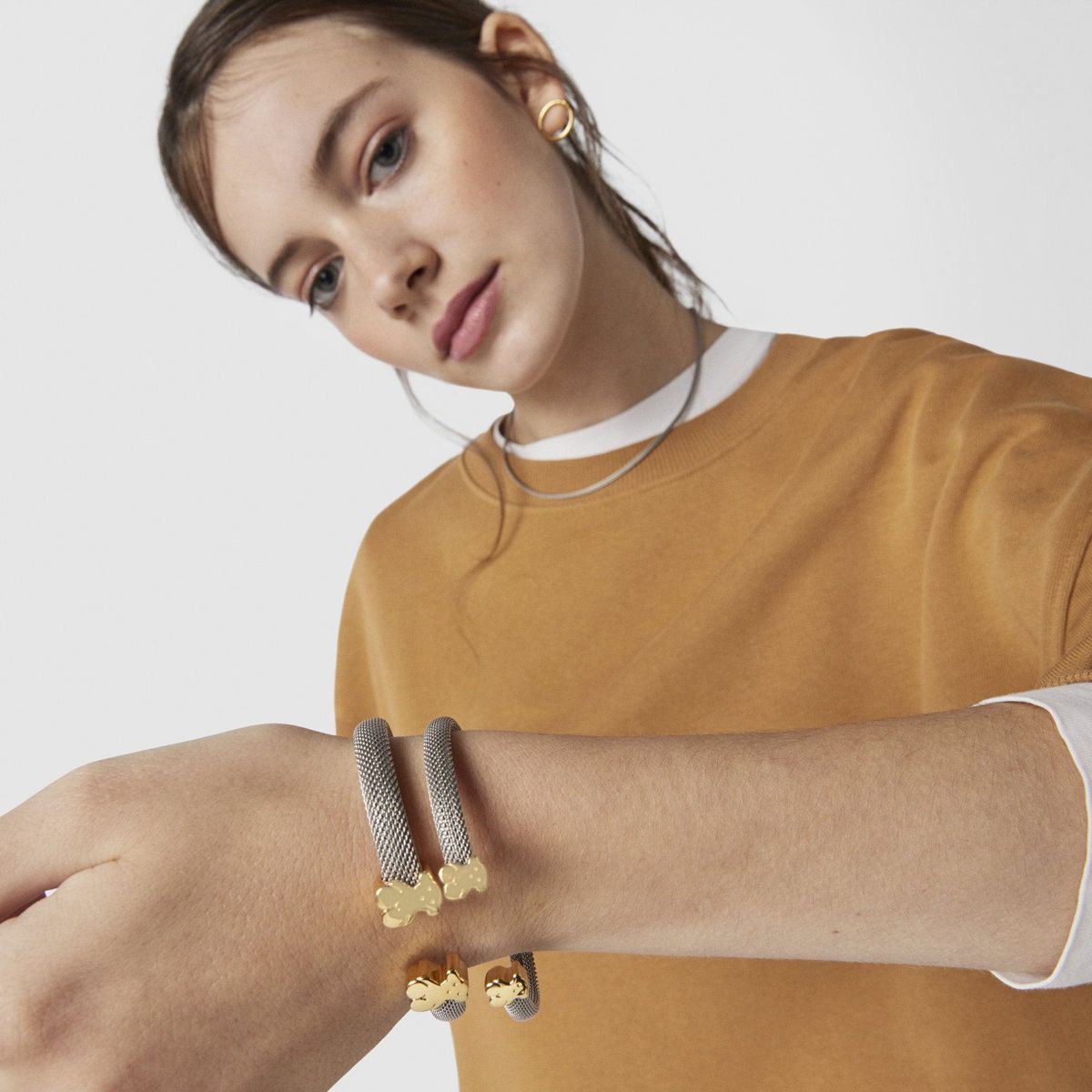 TOUS - Esclava De Acero  Oro Icon Mesh