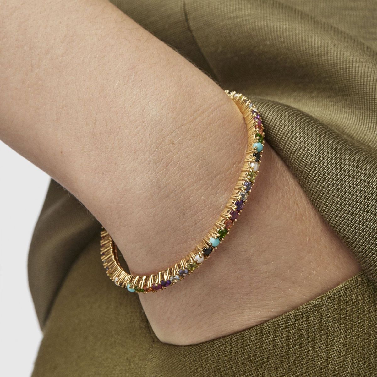 TOUS - Pulsera de plata vermeil y gemas Straight Color