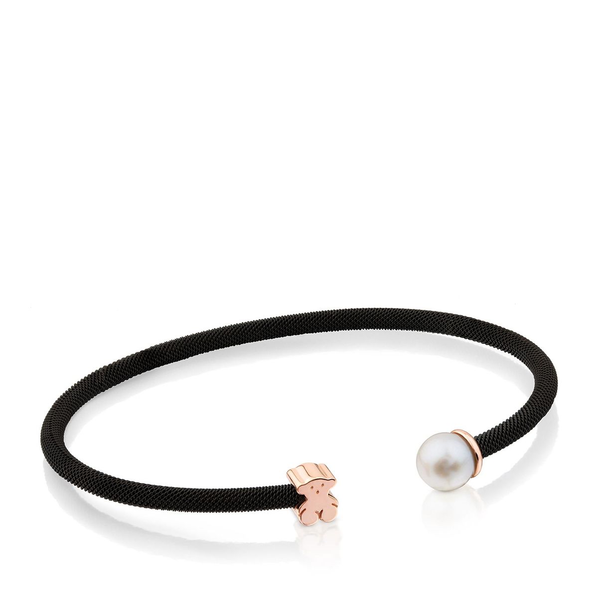 TOUS - Pulsera De Acero Ip Negro Plata Vermeil