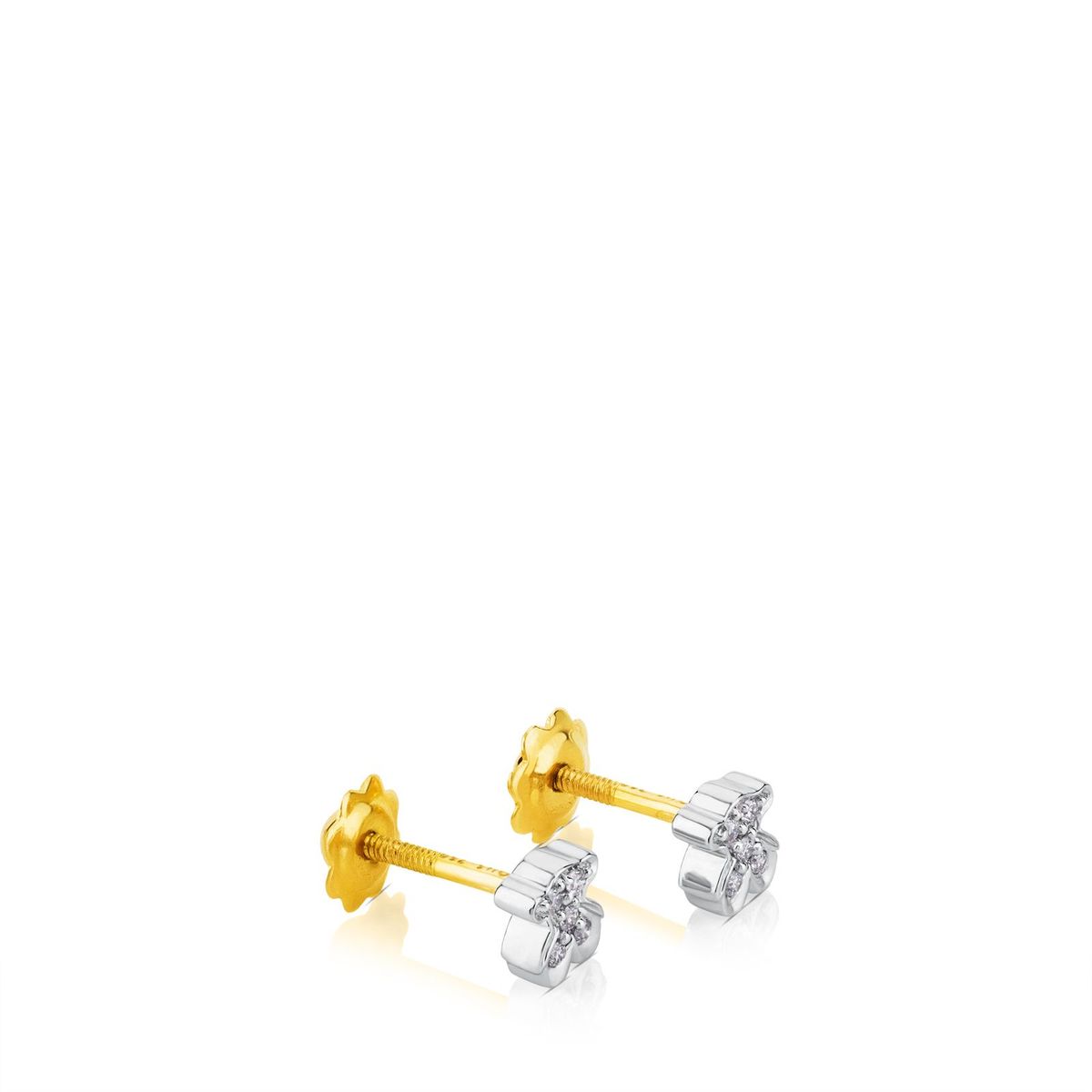 TOUS - Aretes Oso De Oro Blanco  Diamante