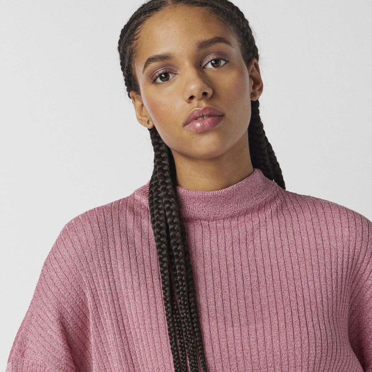 TOUS - Pendientes Cruz De Plata Vermeil Rosa