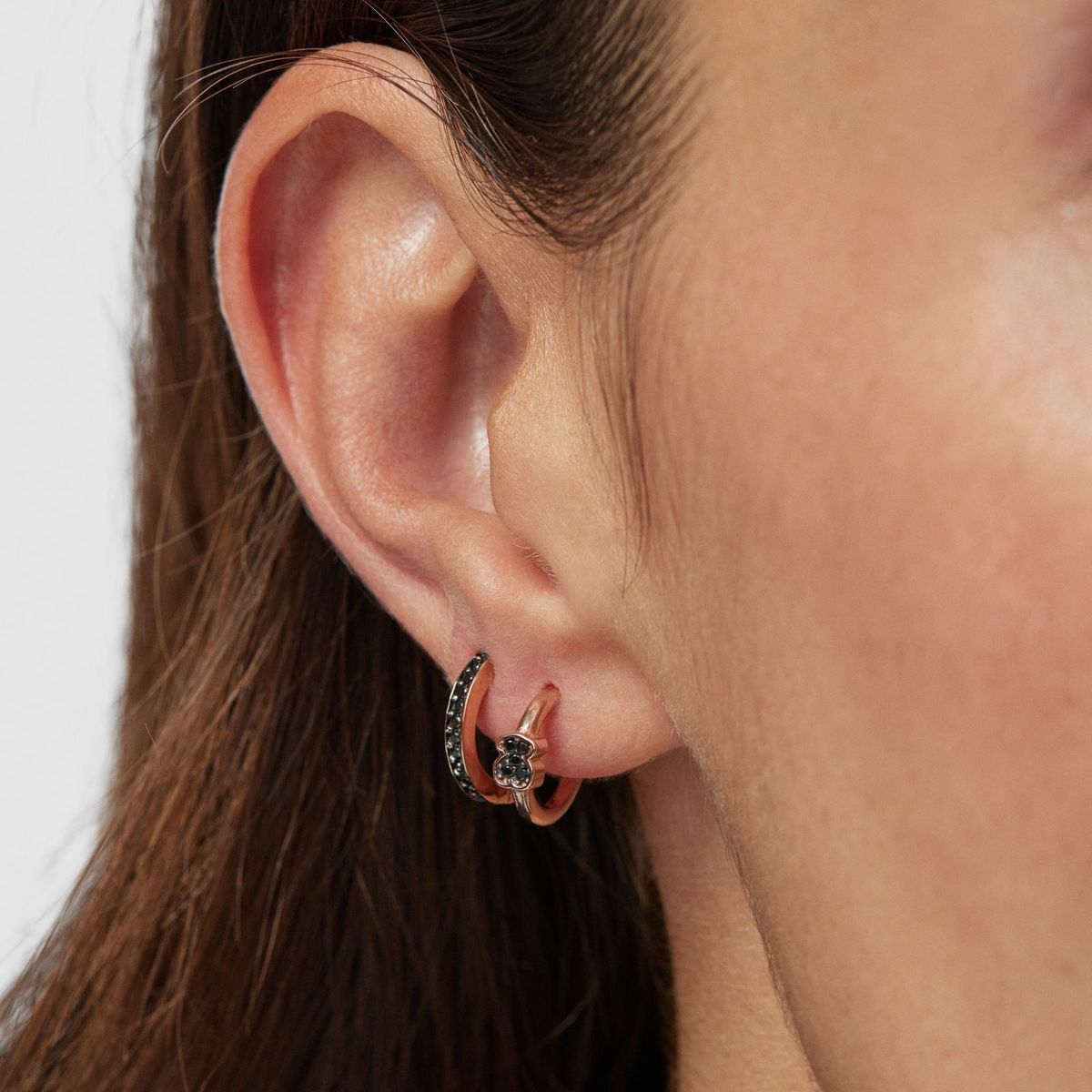 TOUS - Pendientes Aro De Plata Vermeil Rosa