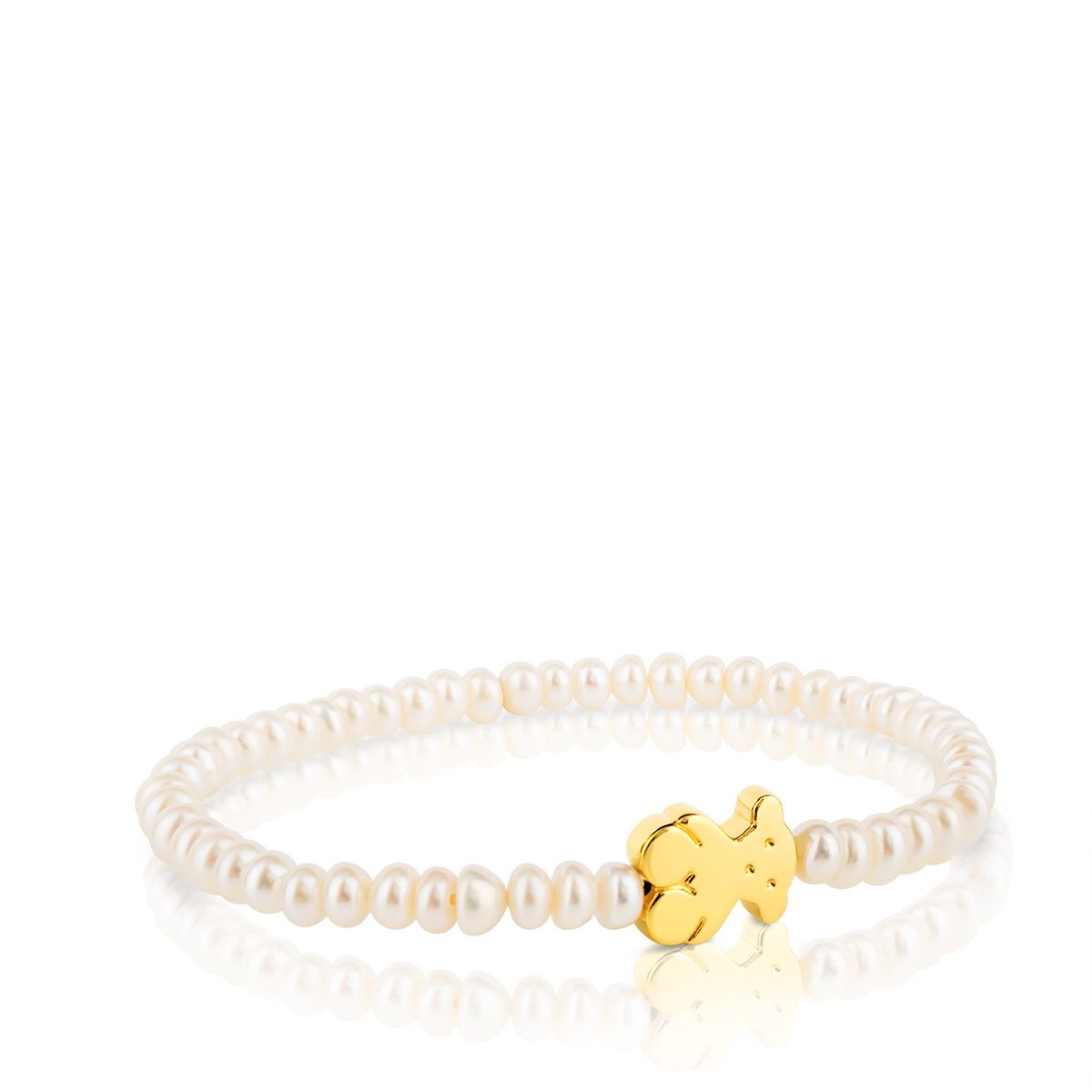 TOUS - Pulsera elástica de oro y perlas Tous