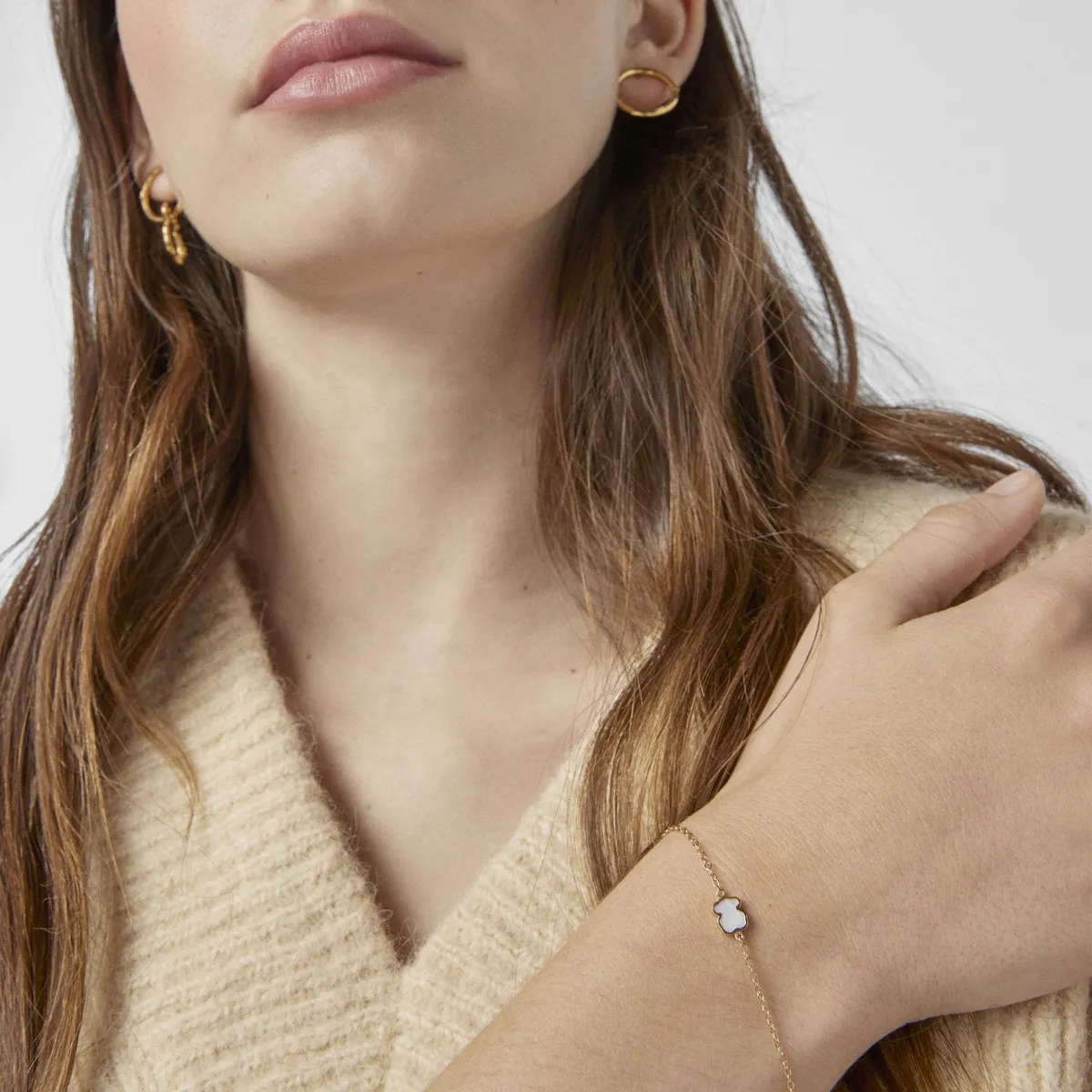 TOUS - Pulsera Oso De Oro  Nácar Xxs